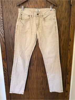 Lucky Brand Men’s 121 Heritage Slim Jeans 31x32 in Light Beige Khaki Classic